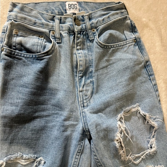 BDG Blue Boyfriend Jeans Distressed High-Waisted - Picture 5 of 7